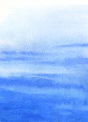 Obraz premium Abstract watercolor background with blue gradient like water surface