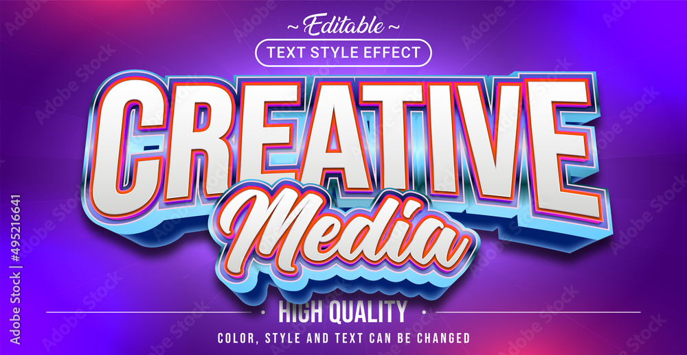 Poster editable text style effect - creative media text style theme.