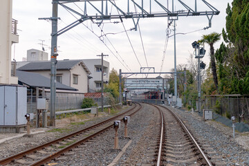 Fototapeta na wymiar tracks in the middle of the railway