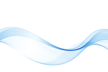 Abstract smooth blue wave vector. Flow curve blue motion illustration. Vector design elements.