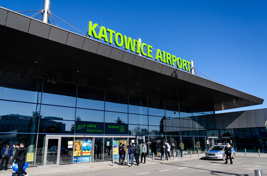 Katowice, Poland - March 11, 2021: Katowice Airport, Terminal A
