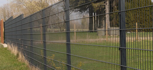 a garden fence made of metal