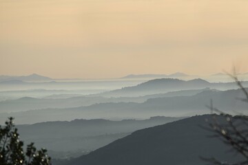 fog over the mountains