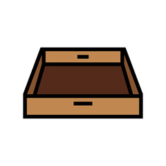 wood tray color icon vector. wood tray sign. isolated symbol illustration