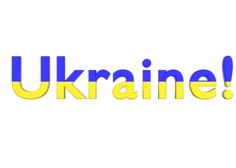 3D Render with Ukraine Colors - Ukraine