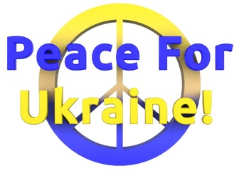 3D Render with Ukraine Colors - Peace for Ukraine