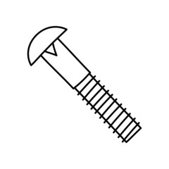 Bolt or screw sketch. Construction tool. Color vector instrument illustration
