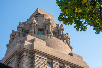 Detail of the Monument to the Volkerschlacht Translation: Battle of the Nations in Leipzig erected...