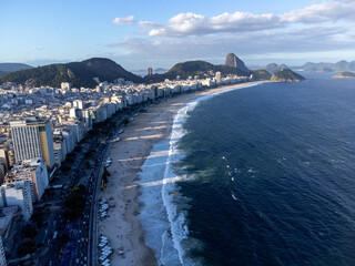Sunset at Copacabana Beach Boardwalk, Rio de Janeiro, Brazil