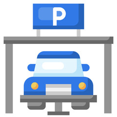PARKING flat icon,linear,outline,graphic,illustration