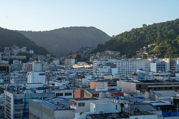 Fototapeta premium Sunset in Copacabana, Christ the Redeemer, Rio de Janeiro, Brazil
