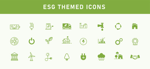 ESG banner icon set on environmental, social and governance concepts. greenery with nature ready set on a white background vector illustration