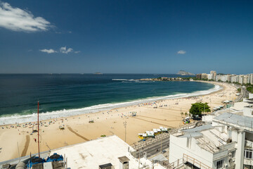 Naklejka premium Sunset at Copacabana Beach Boardwalk, Rio de Janeiro, Brazil