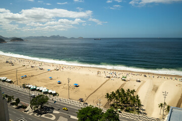 Sunset at Copacabana Beach Boardwalk, Rio de Janeiro, Brazil