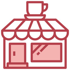 COFEE SHOP red line icon,linear,outline,graphic,illustration