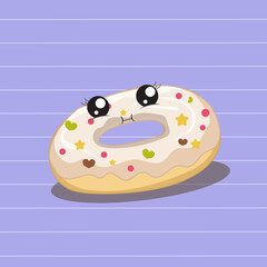 cute junk food bakery cartoon illustration