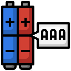 Obraz premium BATTERY filled outline icon,linear,outline,graphic,illustration