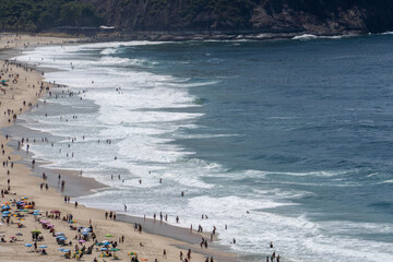 Sunset at Copacabana Beach Boardwalk, Rio de Janeiro, Brazil