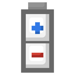 Obraz premium BATTERY flat icon,linear,outline,graphic,illustration