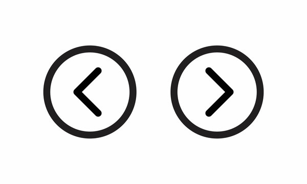 Turn Right and Left Arrow Icon. Previous and Next Sign Symbol