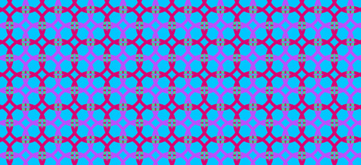 wzór z różowymi i czerwnymi kółkami na niebeskim tle, abstrakcyjny wzór w kółka