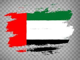 Flag United Arab Emirates brush stroke background.  Flag of  United Arab Emirates on tranparent backrgound for your web site design, app, UI.  Stock vector. EPS10.