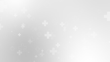Abstract medical white gray cross pattern background.