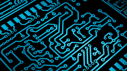 printed circuit. layout of tracks.