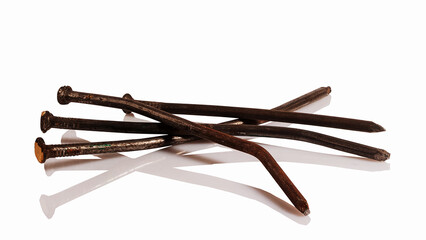 Bent old, rusty nails