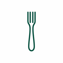 Simple minimalist line art fork logo icon design vector