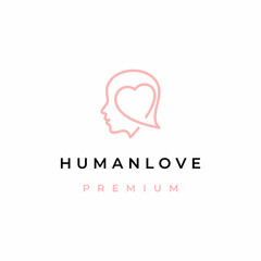Human head with fork for food restaurant logo design