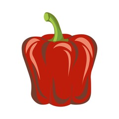 pepper red vegetable isolated vector colored