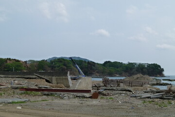 Fototapeta premium 東日本大震災後 2011年5月21日 陸前高田市にて