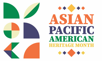 May is Asian Pacific American Heritage Month (APAHM), celebrating the achievements and contributions of Asian Americans and Pacific Islanders in the United States. Poster, banner concept. 