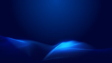 Abstract dot blue wave gradient texture technology background.