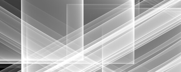 Abstrakter Hintergrund Banner 8K  hell, dunkel, Monochrome, schwarz, weiß, grau Strahl, Laser, Nebel, Streifen, Gitter, Quadrat, Verlauf