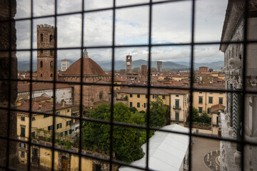 View to Lucca through the grid