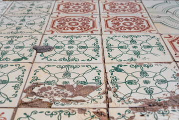 Obraz premium classic mosaic ceramic tile pattern vintage tiles background
