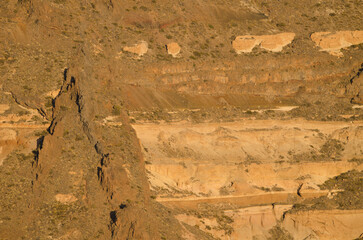 Cliffs in the Teide National Park. Tenerife. Canary Islands. Spain.
