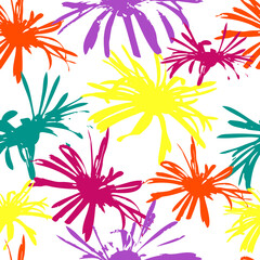 Floral vector seamless pattern. Botanical endless background for textile, fabric, packaging, apparel.