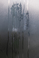 water vapor droplets on glass