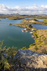 Beautiful Santa Martha Bay from a lookout on the island Curacao in the Caribbean