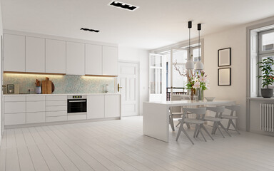 modern kitchen interior,
