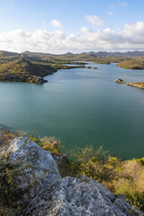 Beautiful Santa Martha Bay from a lookout on the island Curacao in the Caribbean