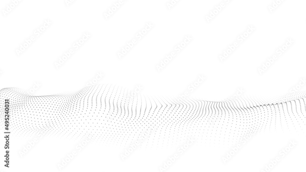 Poster digital technology wave. light cyberspace with motion dots. futuristic digital background artificial