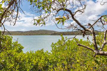 Beautiful Santa Martha Bay on the island Curacao in the Caribbean