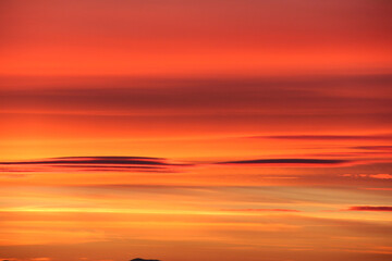 Multicolored soft clouds at sunset. Close up.