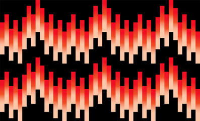 Abstract geometric pattern with waves. Vector pattern in black and red colour for backgrounds, tiles, banners, posters, flyers, covers, packaging, etc.