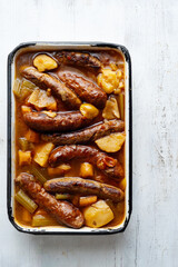 rustic english sausage casserole comfort food
