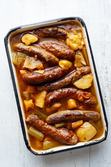 rustic english sausage casserole comfort food